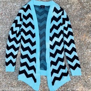 Rue 21 Mint Green&Black Chevron Cardigan Sweater
